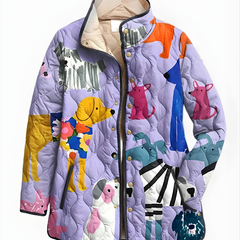RAVEN™ | Casual Quilted Jacket with Dog Print