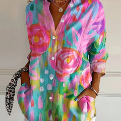 Women's Blouse | Abstract Print Button Front
