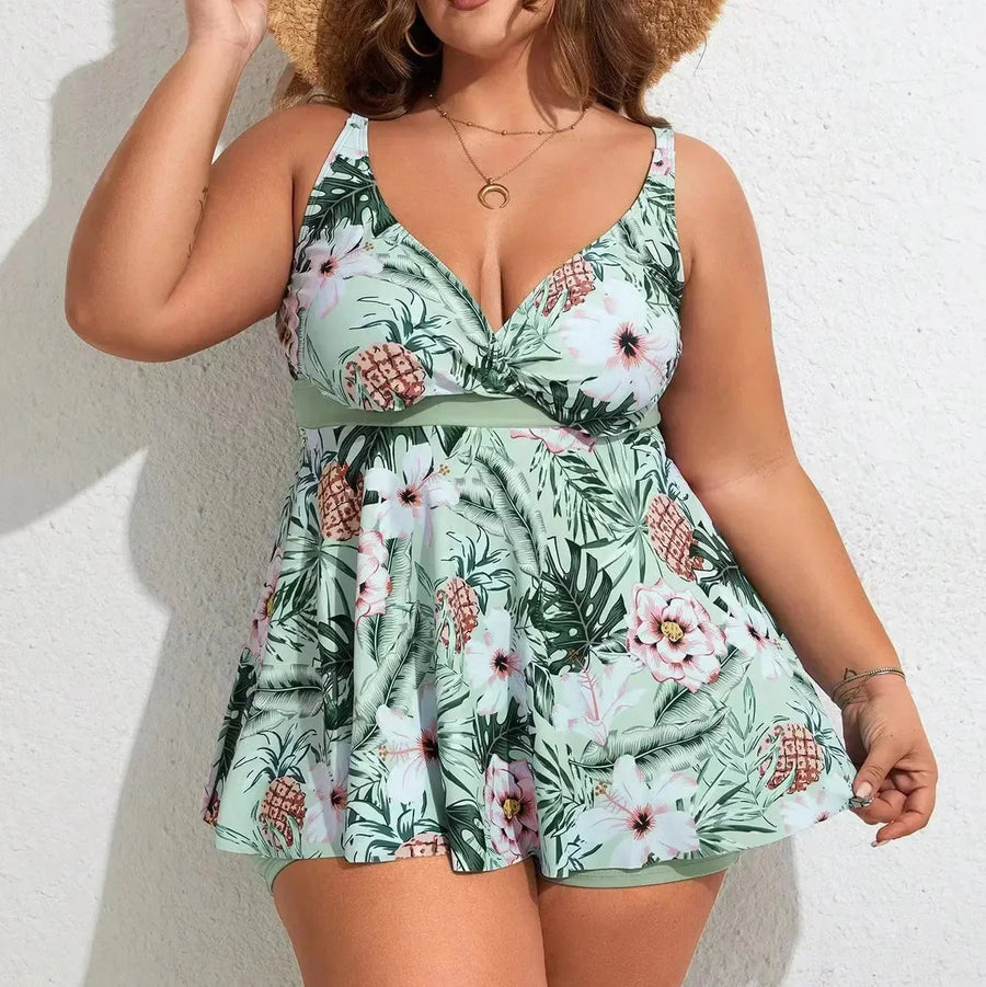 Robyn | Plus Size Floral Swimdress