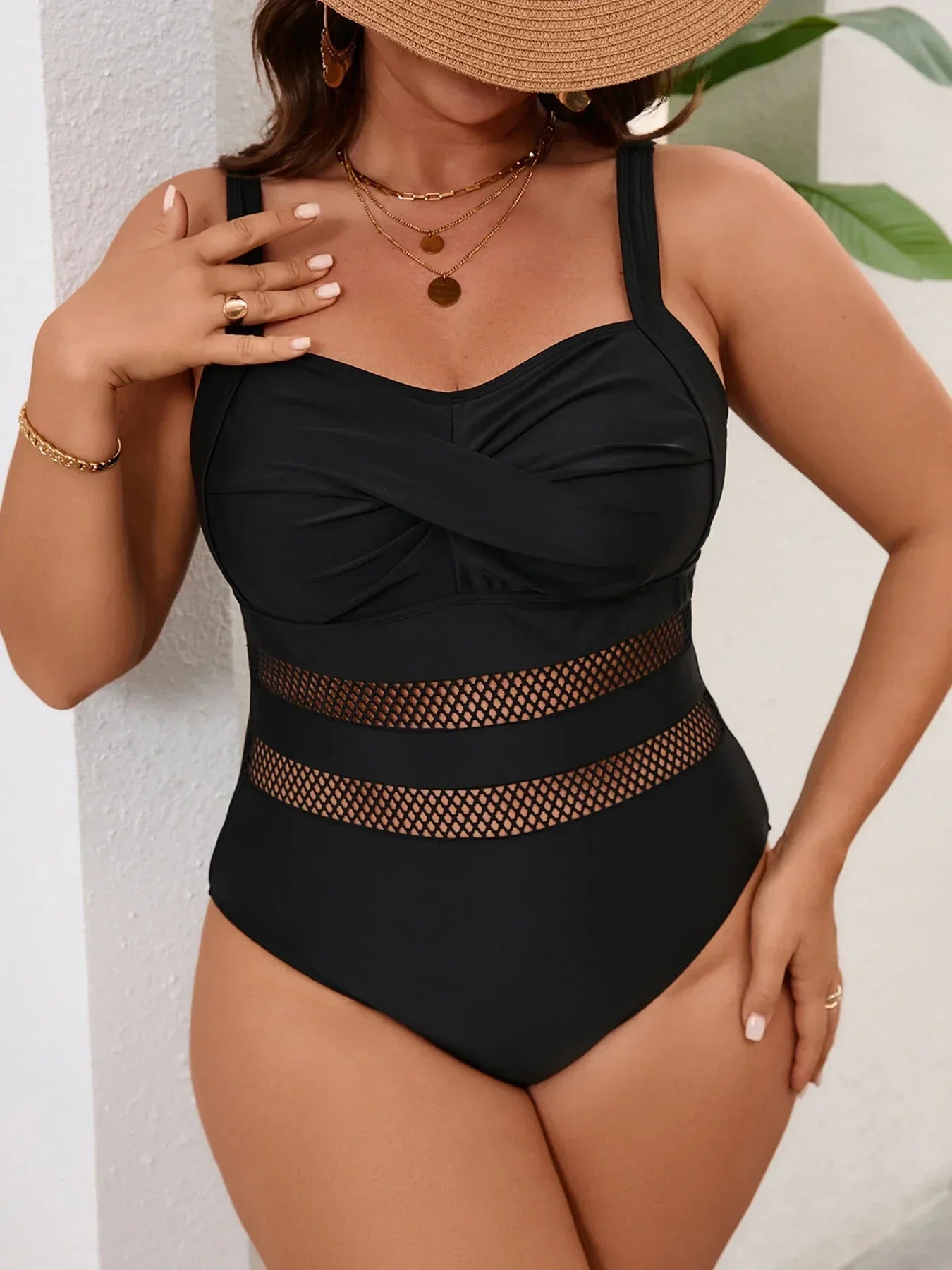 Maya | Plus Size Mesh Swimdress