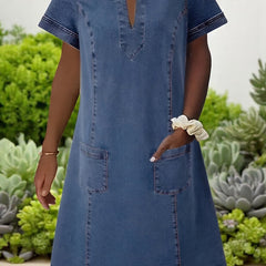Orthelia™ Soft Denim Dress with Front Pockets