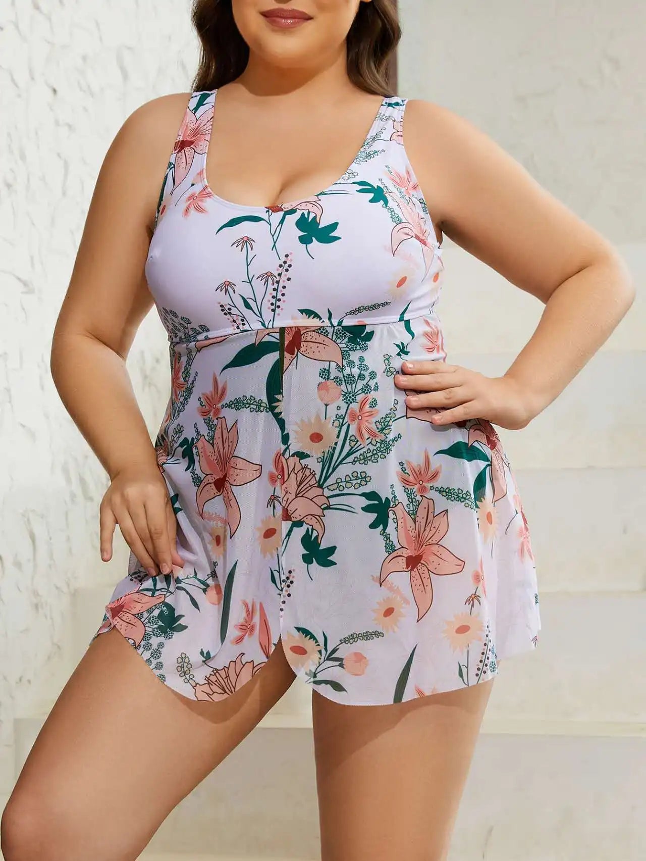 Harriet | Plus Size Floral Swimdress