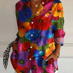 Women's Blouse | Abstract Print Button Front