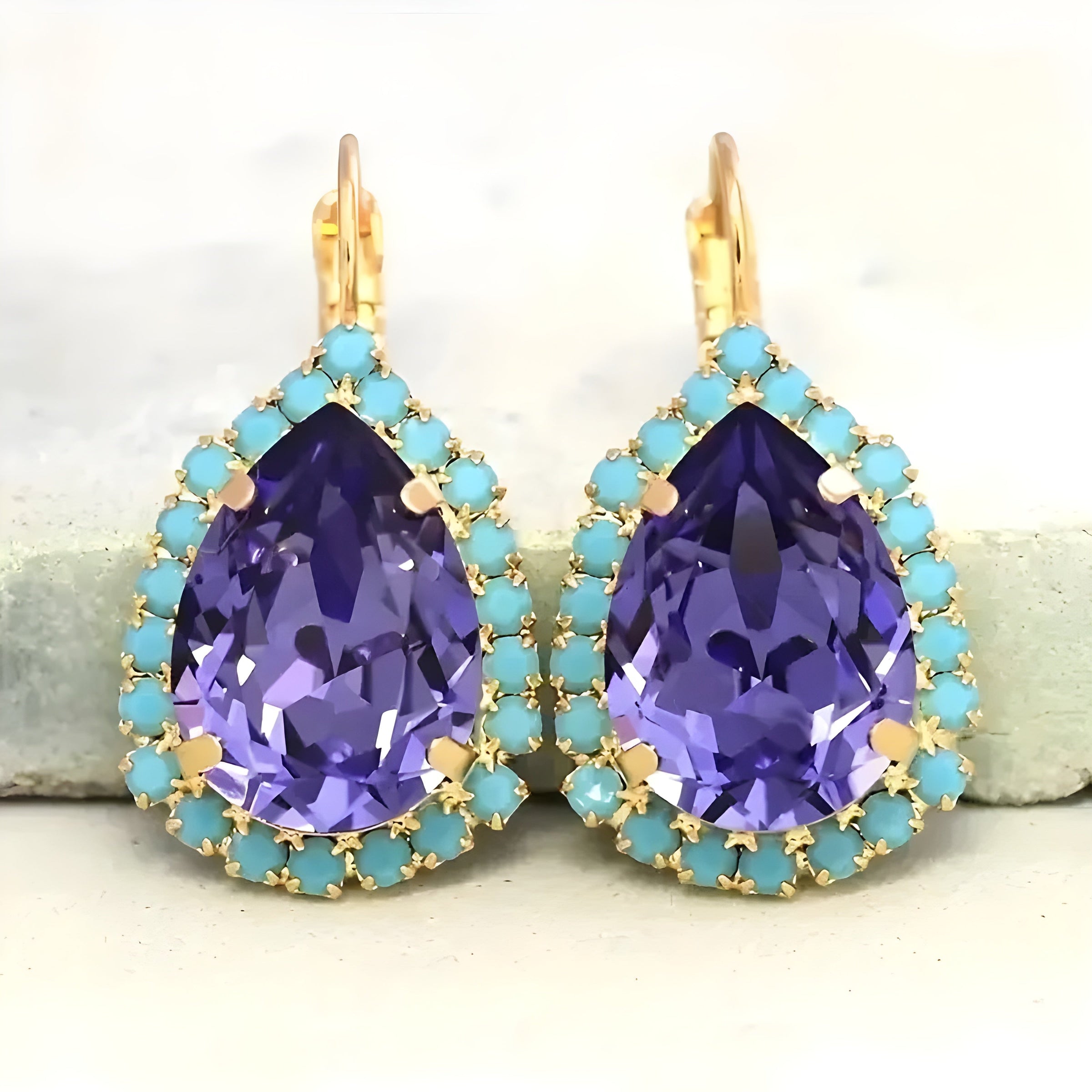 Vintage Crystal Teardrop Earrings