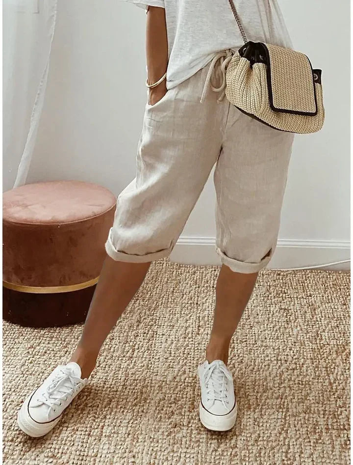 Aleah™ Elegant Linen-Cotton Trousers