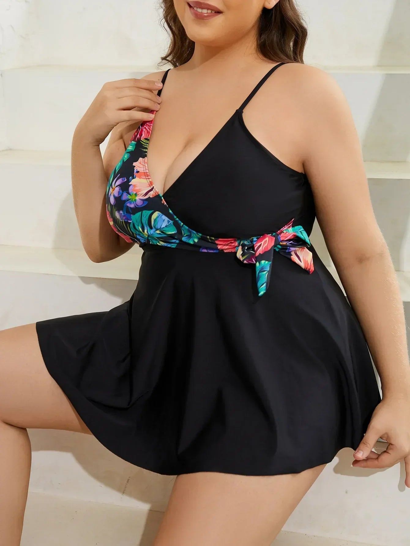 Nova | Plus Size Tropical Swimdress