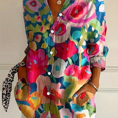 Women's Blouse | Abstract Print Button Front