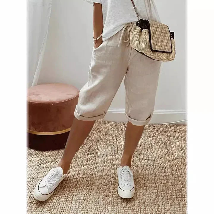 Aleah™ Elegant Linen-Cotton Trousers