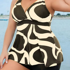 Mia | Plus Size Abstract Print Tankini Set