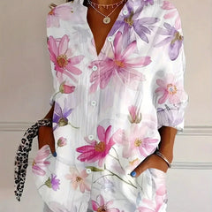 Women's Blouse | Abstract Print Button Front