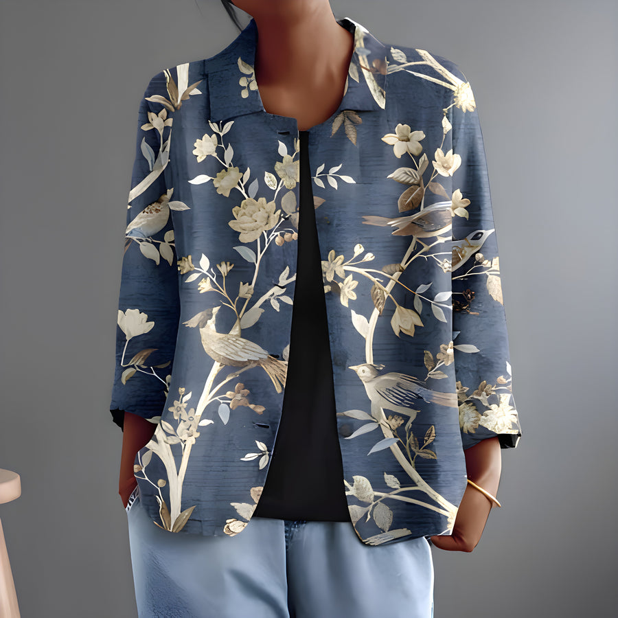 Ezra™ | Botanical Bird Print Blouse