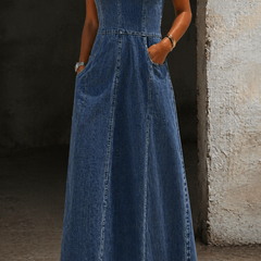 Hana | Vintage Denim Maxi Dress