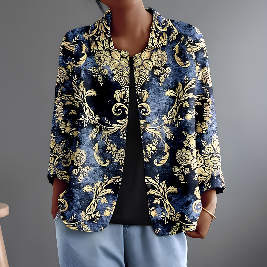 Jamie™ | Ornate Indigo Blouse