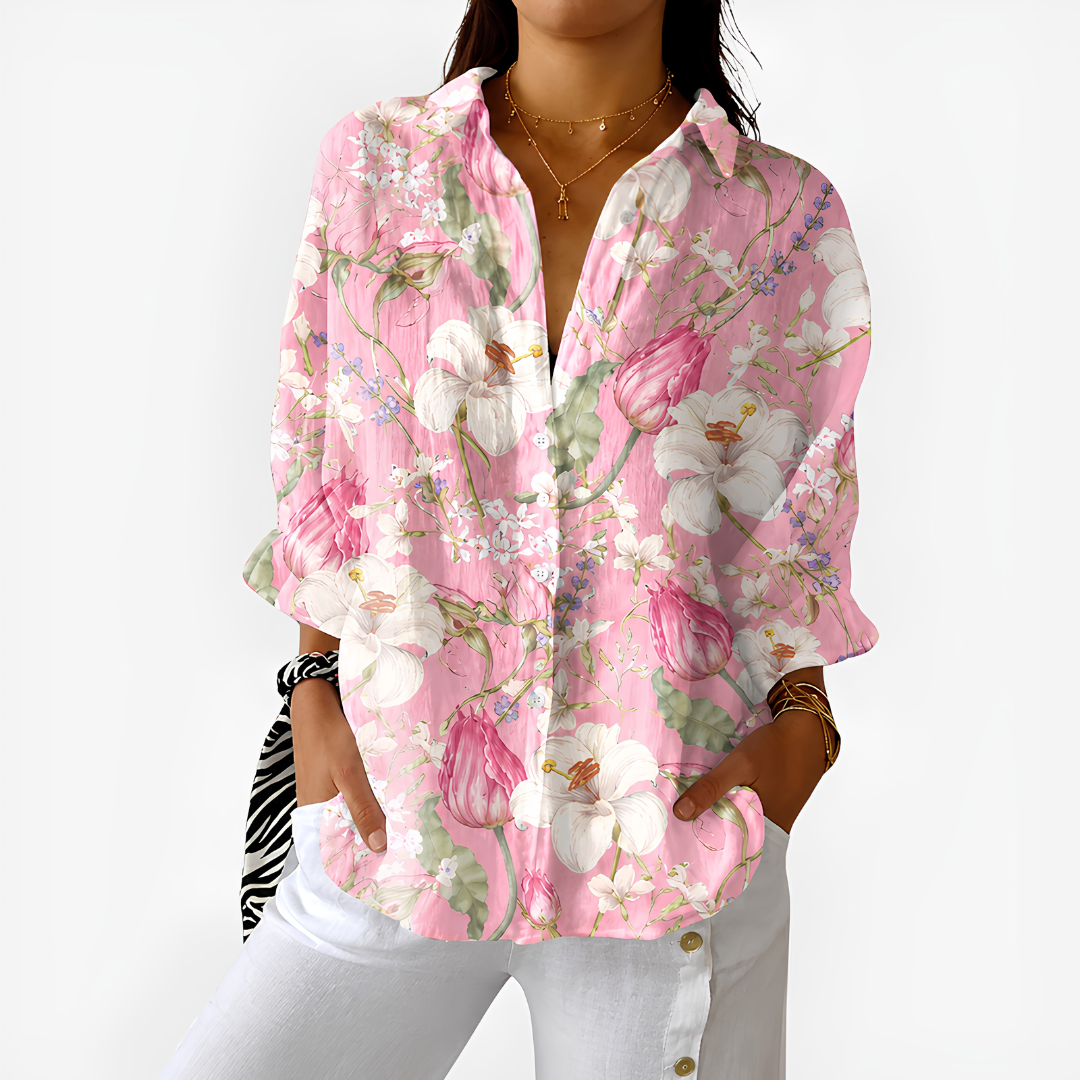 Blush Blossom Floral Blouse