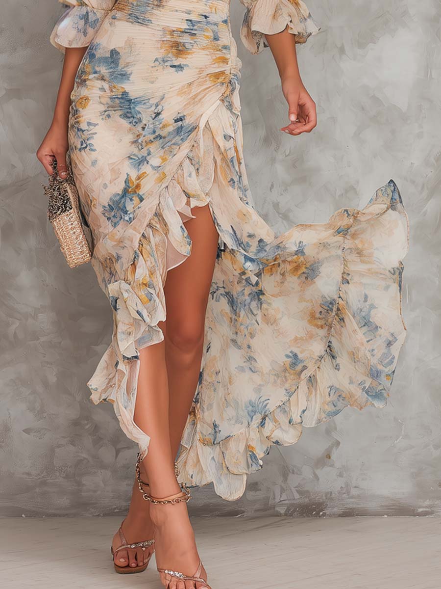 Cassia™ Floral Chiffon Maxi Dress
