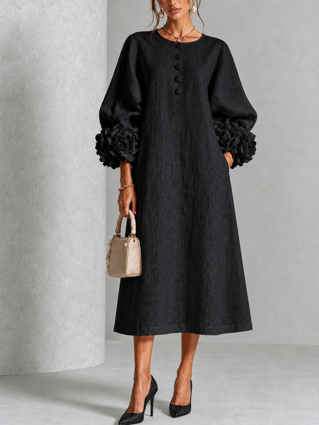 Delphine™ Floral Button-Down Midi Dress