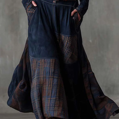 Natasha™ Vintage Plaid Suede Maxi Dress