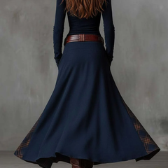 Natasha™ Vintage Plaid Suede Maxi Dress