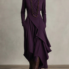 Arielle™ Vintage Asymmetrical Turtleneck Dress