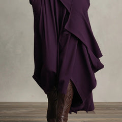 Arielle Vintage Asymmetrical Turtleneck Dress