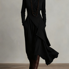 Arielle™ Vintage Asymmetrical Turtleneck Dress