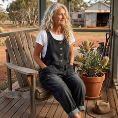 Lettie™ Vintage Washed Denim Dungaree