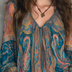Selah™ Boho Paisley Chiffon Blouse
