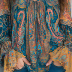 Selah™ Boho Paisley Chiffon Blouse