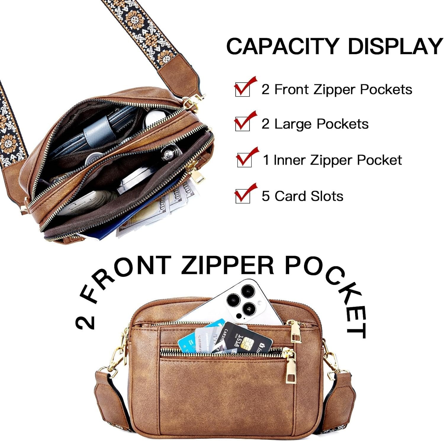 Selena™ Refined Leather Shoulder Bag