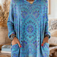 Alice™ Retro Ethnic Print Hooded Tunic