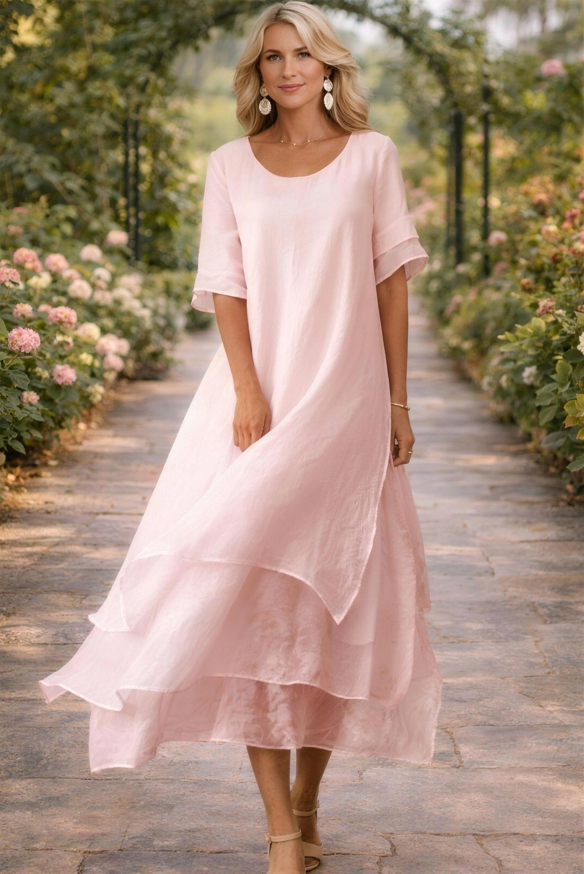 April™ Elegant Dress - Pink
