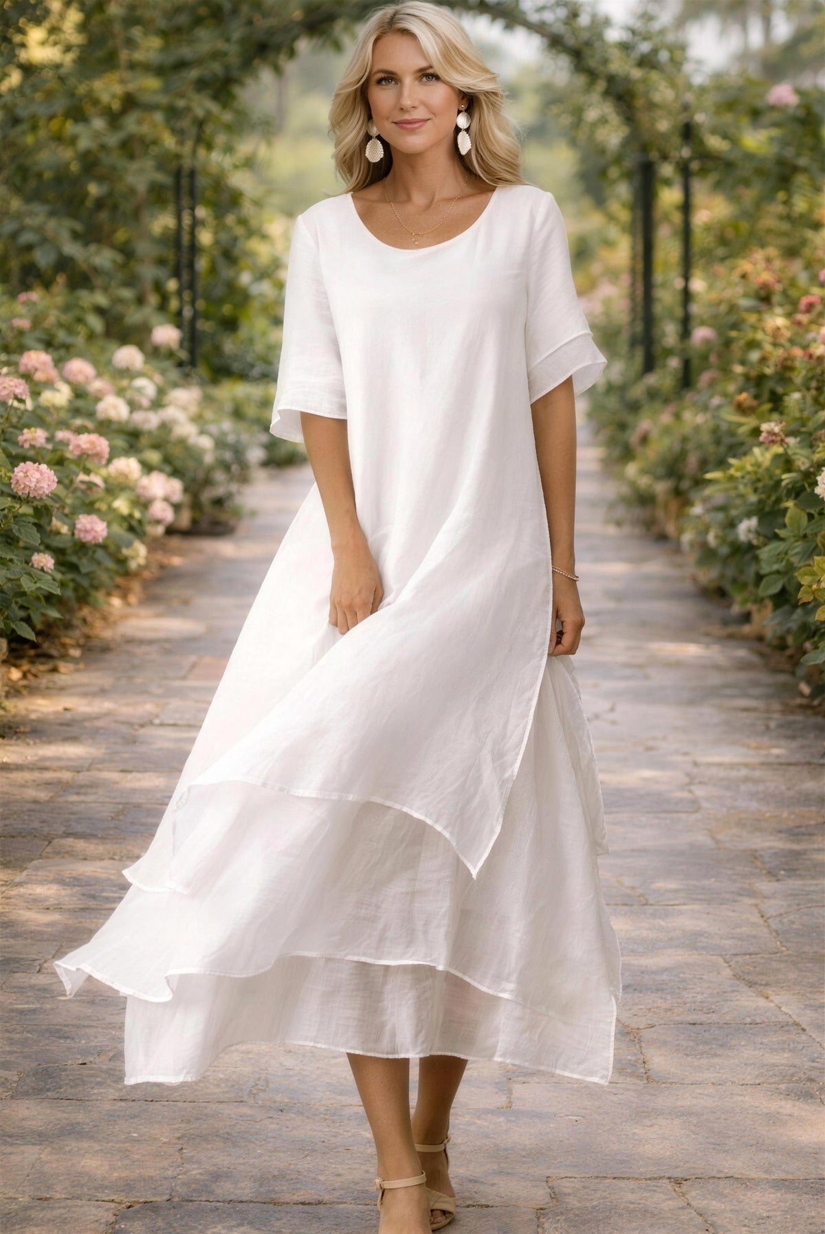 April™ Elegant Dress - White