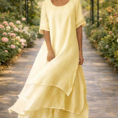 April™ Elegant Dress - Yellow