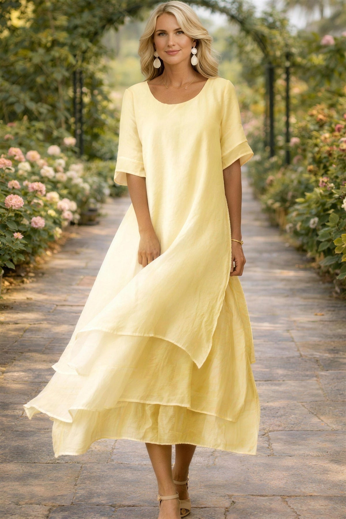 April™ Elegant Dress - Yellow
