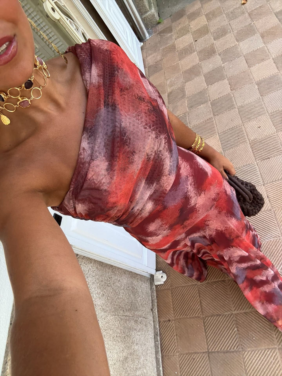 Valentina™ Watercolour Off-Shoulder Long Dress