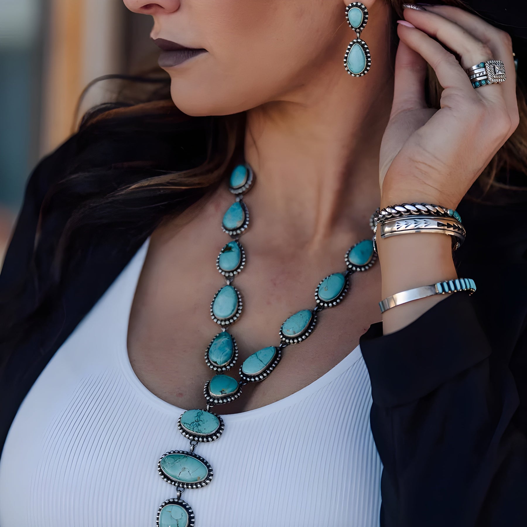 Elegant Vintage Turquoise Jewelry Set