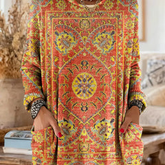 Alice™ Retro Ethnic Print Hooded Tunic