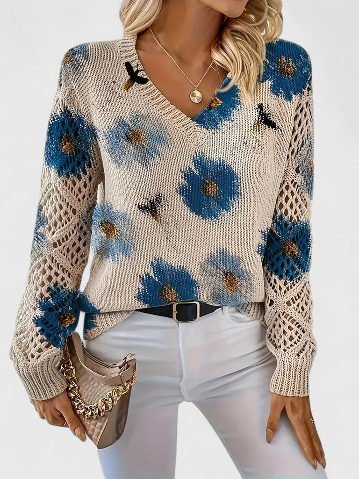 Kaiti™ - Elegant Floral Sweater