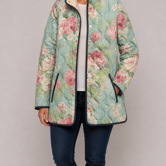 LISA™ | Quilted Jacket with Retro Floral Pattern