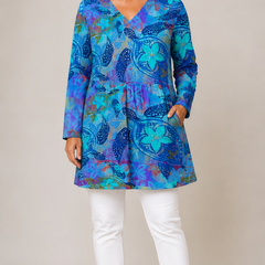 April | Long Blouse with V-Neck