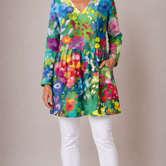 Millie | Long Blouse with V-Neck