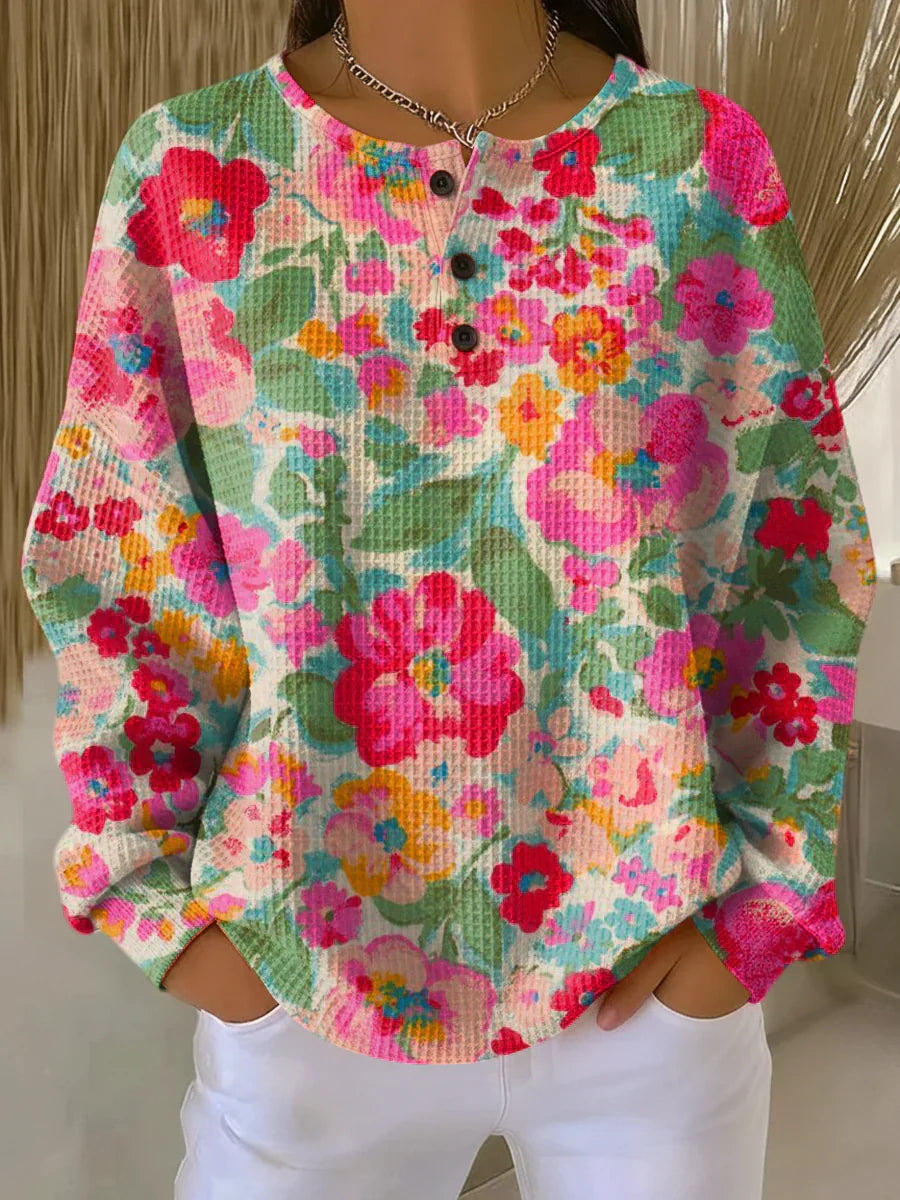 Emma™ - Soft Sweater with Colorful Flowers