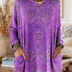Alice™ Retro Ethnic Print Hooded Tunic