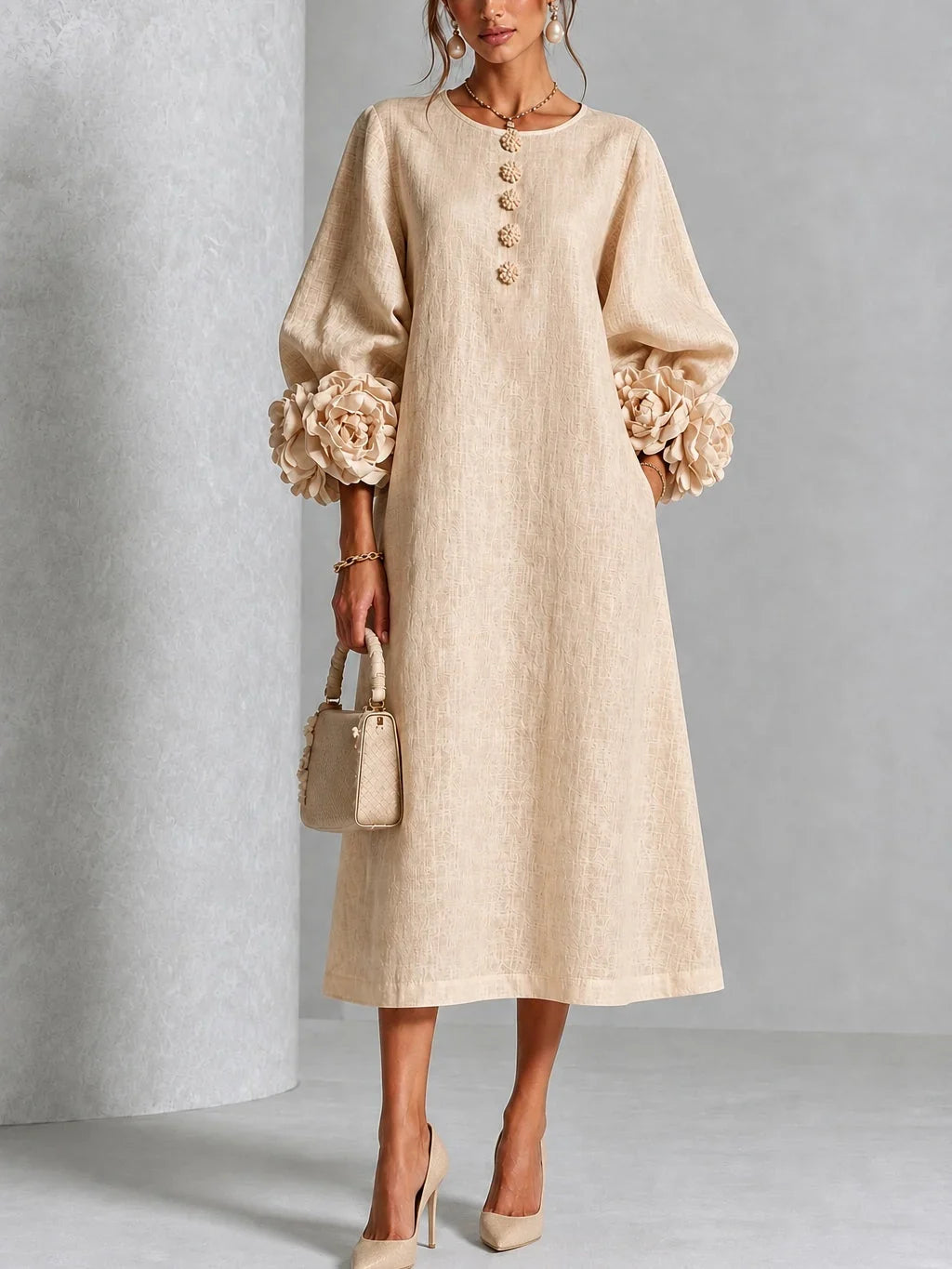 Delphine™ Floral Button-Down Midi Dress