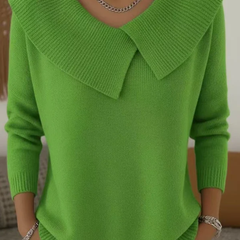 Yareli Elegant Collar Knit Jumper
