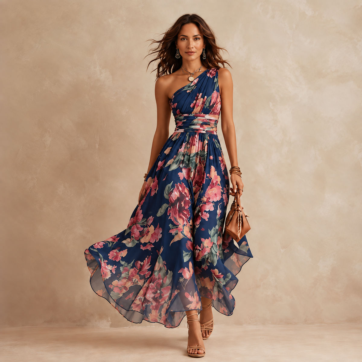 Celeste™ One-Shoulder Floral Maxi Dress