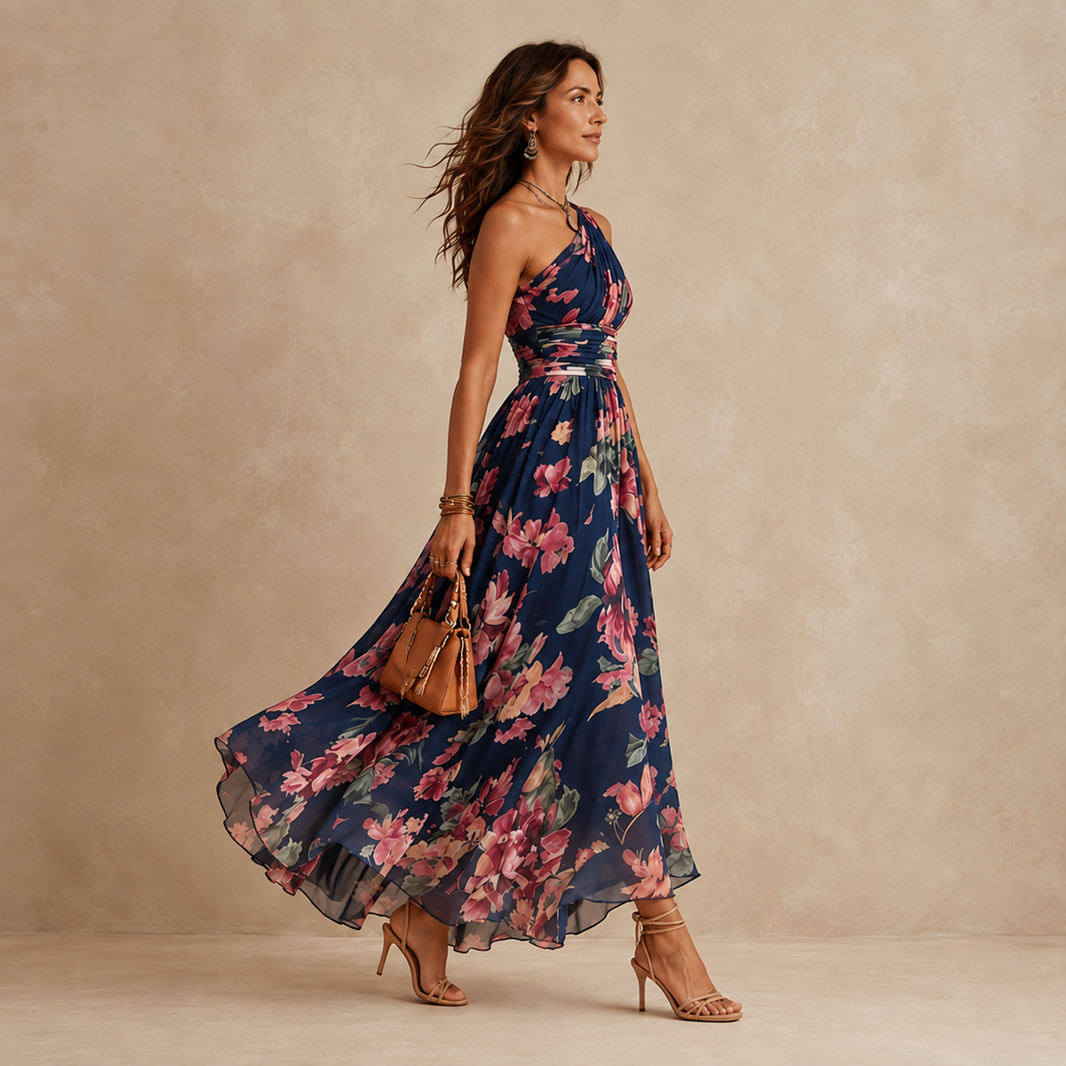 Celeste™ One-Shoulder Floral Maxi Dress