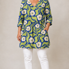 Stephanie | Long Blouse with V-Neck