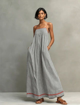 Ondine™ Striped Contrast Trim Maxi Dress