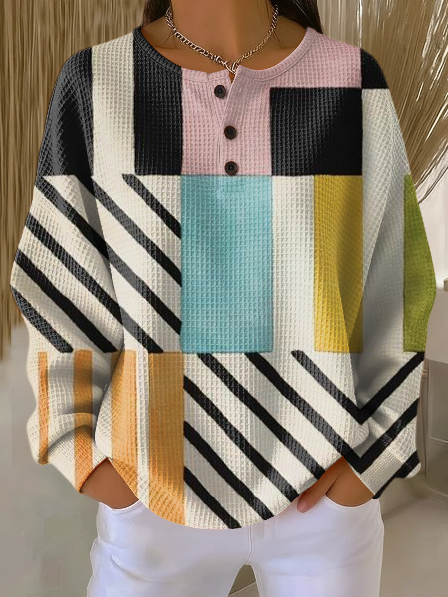 Karina™ - Sweater with Colorful Check Pattern